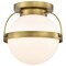 Nuvo Lakeshore 1-Light Small Flush Natural Brass White Opal Glass 60/7780 - alternate 4